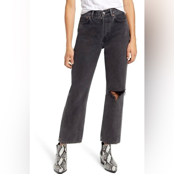 Topshop Denim - TOPSHOP Chicago Ripped Knee High Waist Dad Jeans